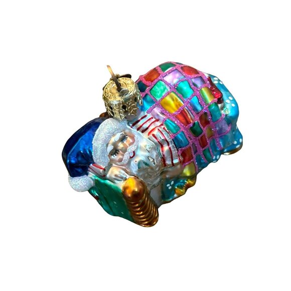 Vintage Christopher Radko A Short Winters Nap Ornament Little Gem Sleeping Santa - Picture 4 of 4